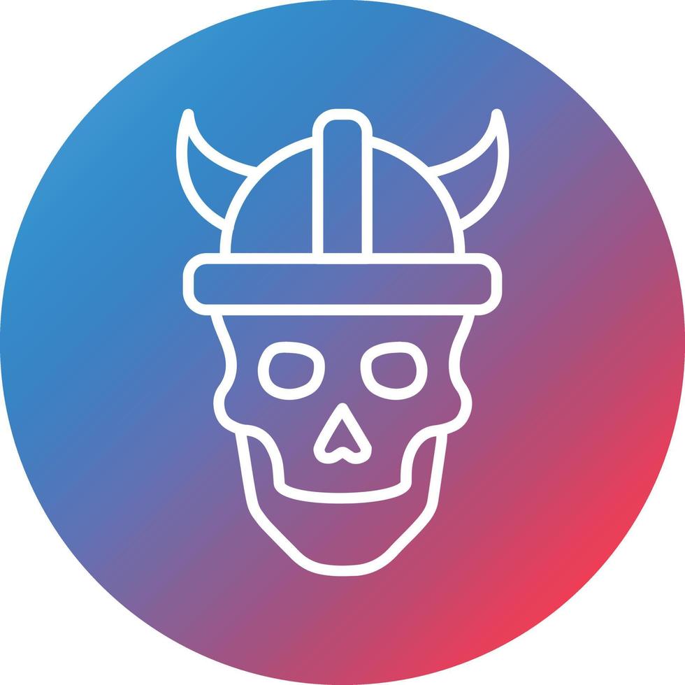 Viking Skull Line Gradient Circle Background Icon vector