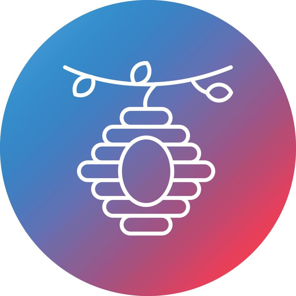 Bee Hive Line Gradient Circle Background Icon vector
