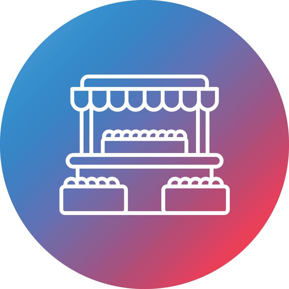Farmers Market Line Gradient Circle Background Icon vector