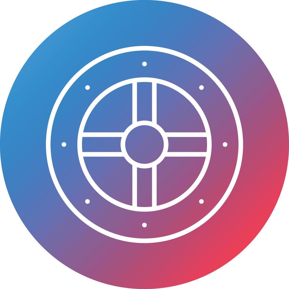 Viking Shield Line Gradient Circle Background Icon vector
