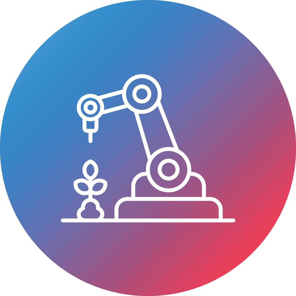 Agricultural Robot Line Gradient Circle Background Icon vector
