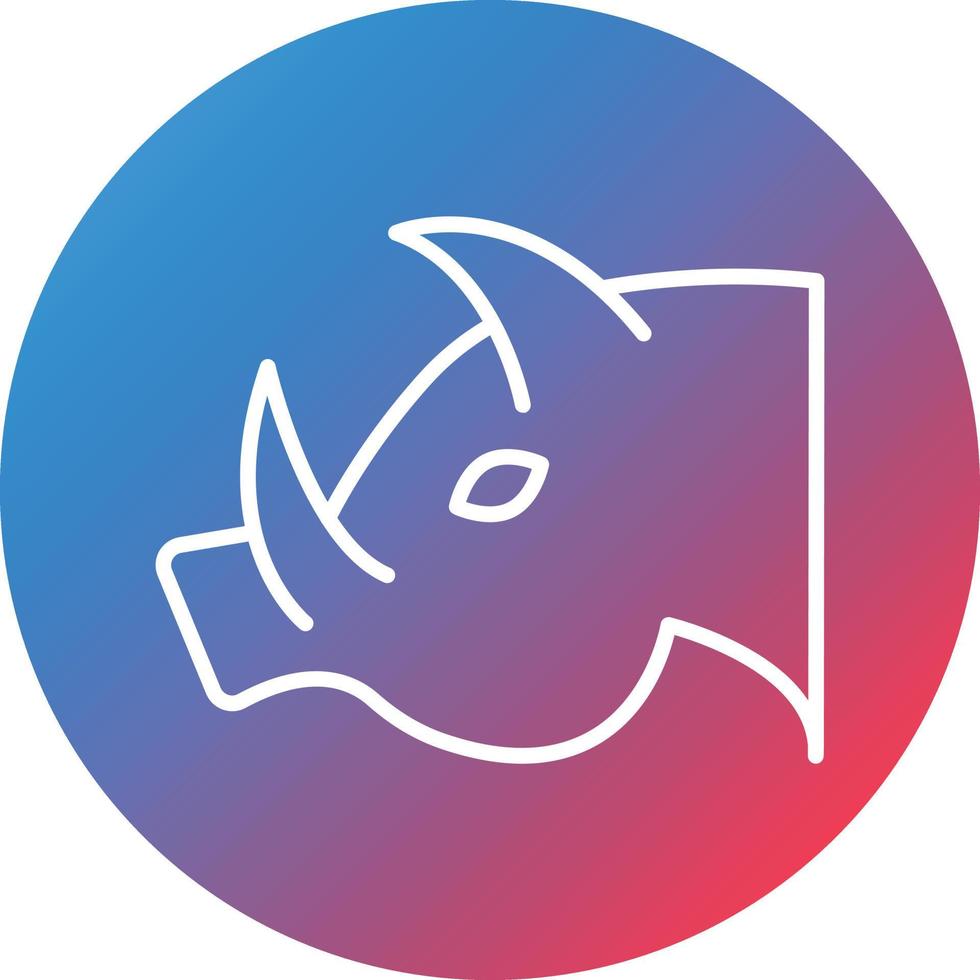 Wild Boar Line Gradient Circle Background Icon vector
