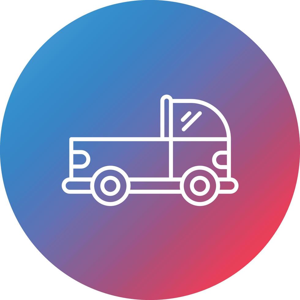 Pickup Truck Line Gradient Circle Background Icon vector