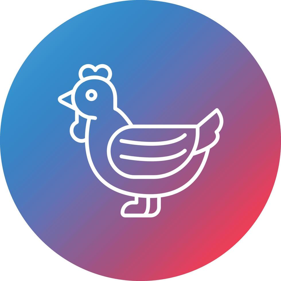 Chicken Line Gradient Circle Background Icon vector