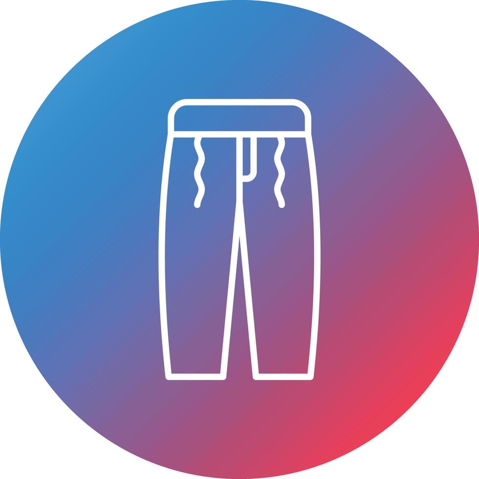 icono de fondo de círculo degradado de línea de pantalones vector