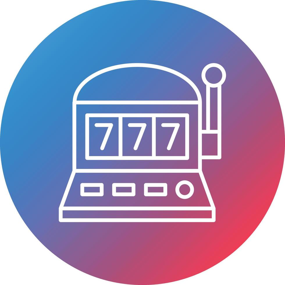 Slot Machine Line Gradient Circle Background Icon vector