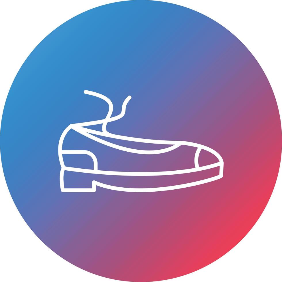 icono de fondo de círculo de degradado de línea de zapatos de ballet vector