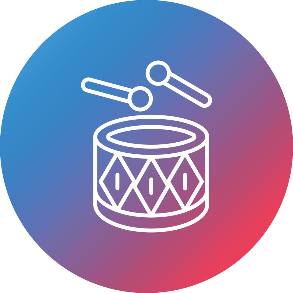 Drum Line Gradient Circle Background Icon vector