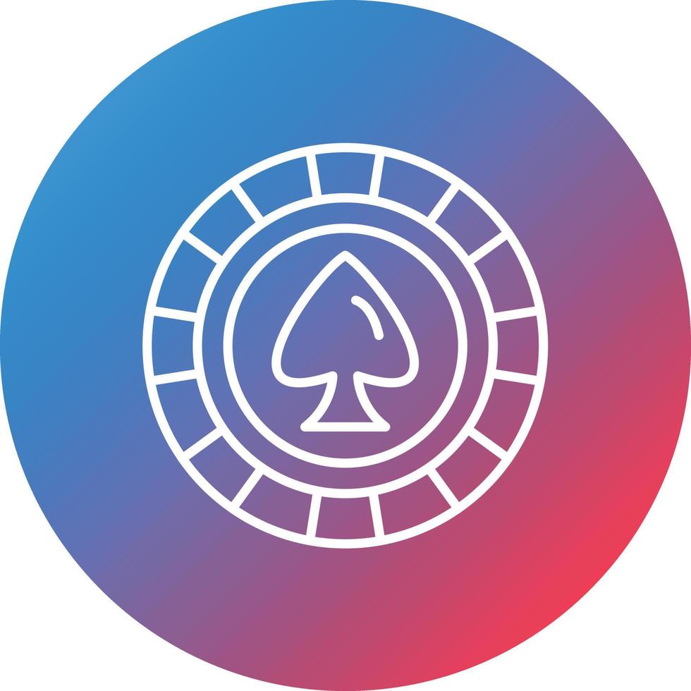 Poker Chip Line Gradient Circle Background Icon vector