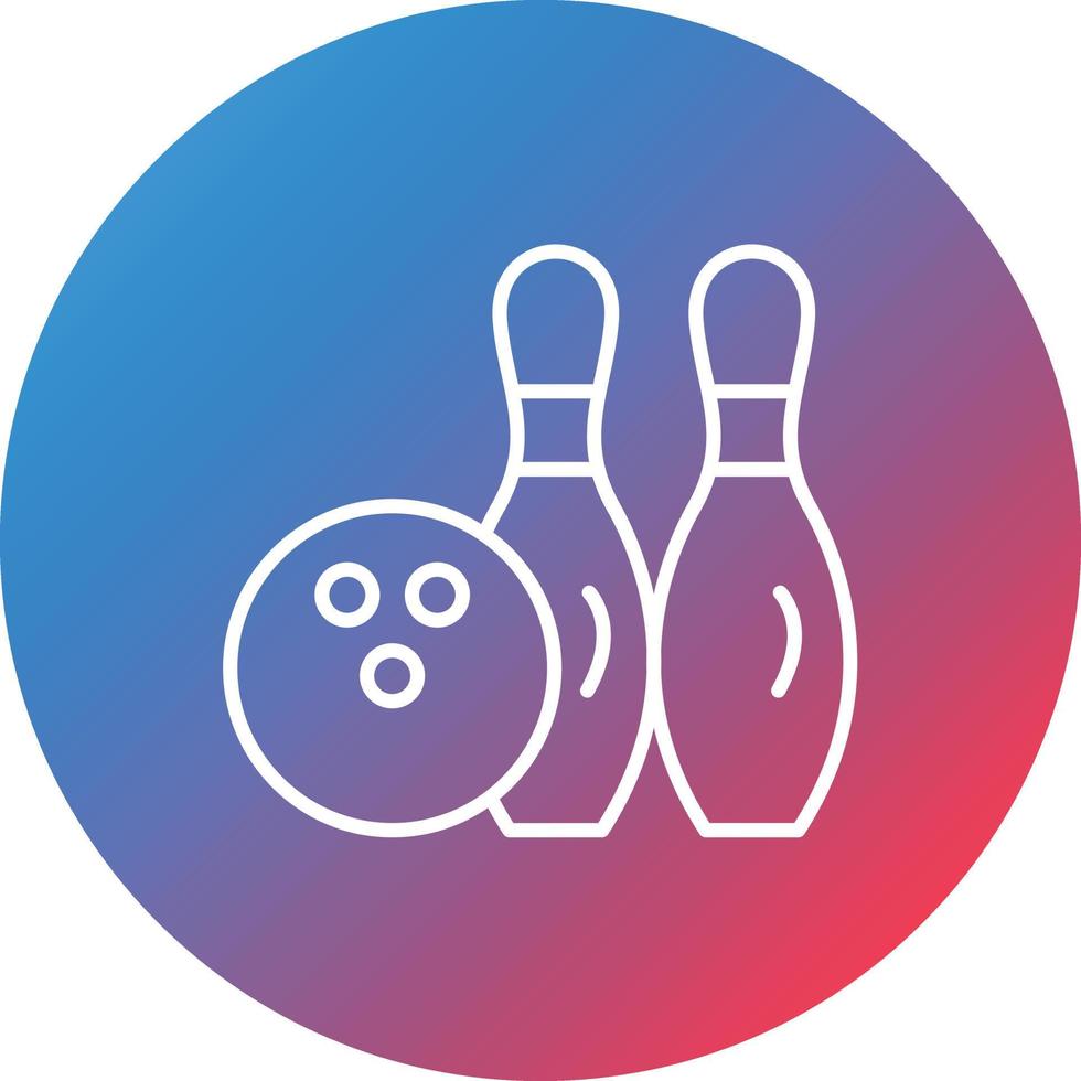 Bowling Line Gradient Circle Background Icon vector