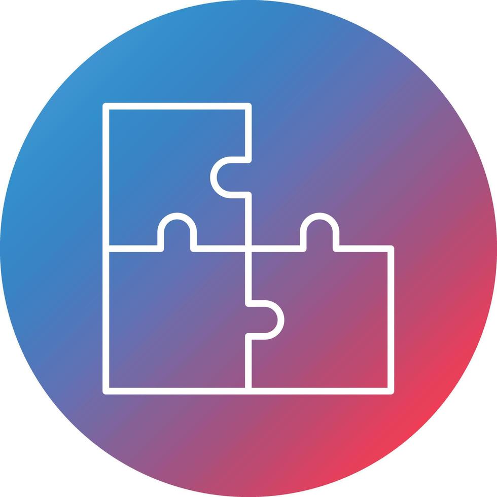 Puzzle Line Gradient Circle Background Icon vector
