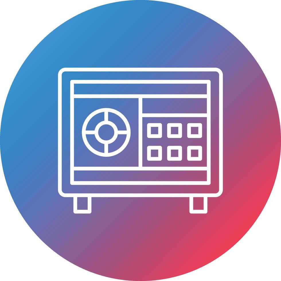 Safe Box Line Gradient Circle Background Icon vector