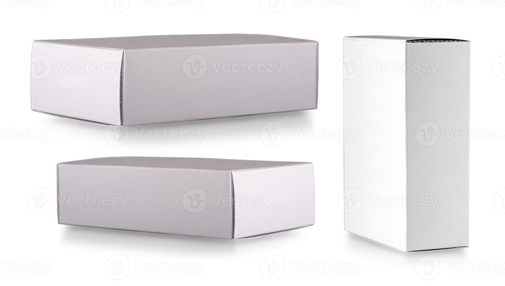 close up of a white box isolated on white background photo
