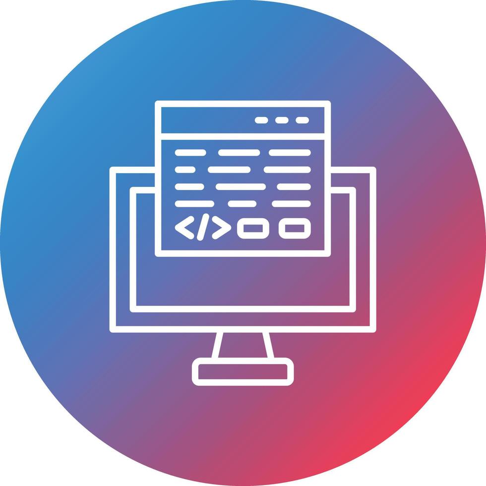 Programming Line Gradient Circle Background Icon 16858458 Vector Art at ...