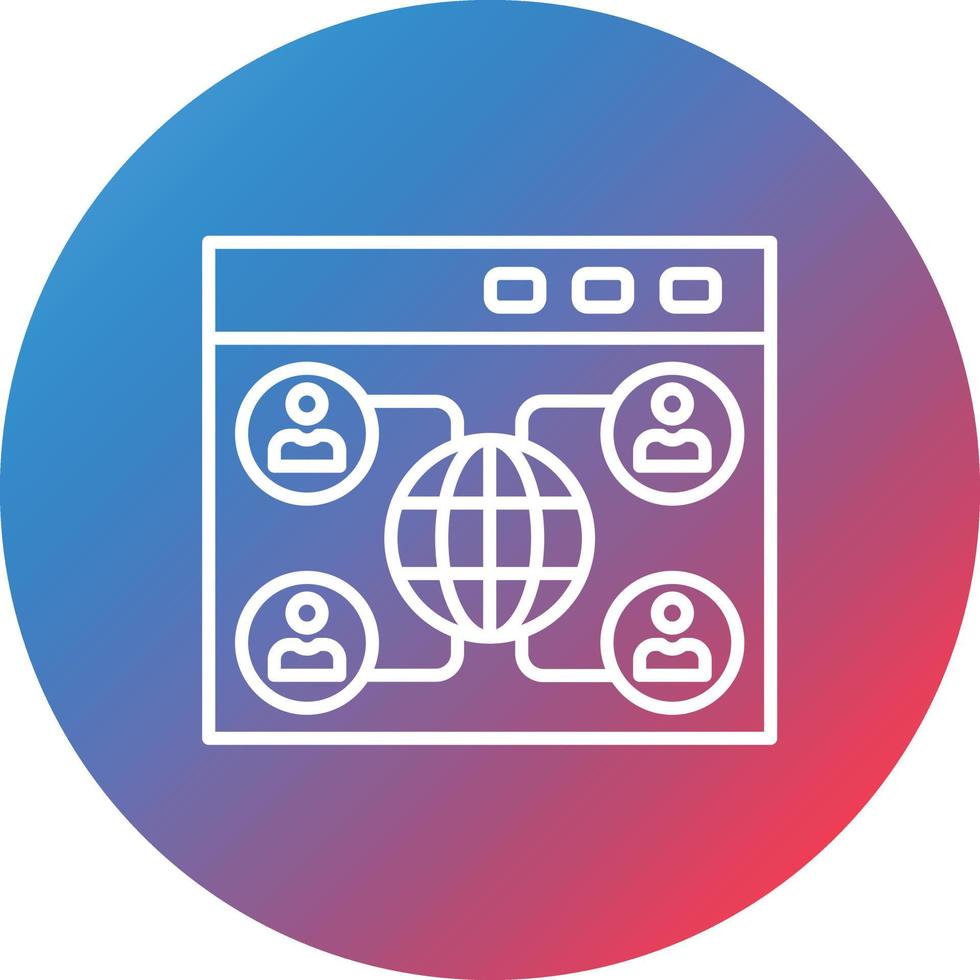 User Networking Line Gradient Circle Background Icon vector