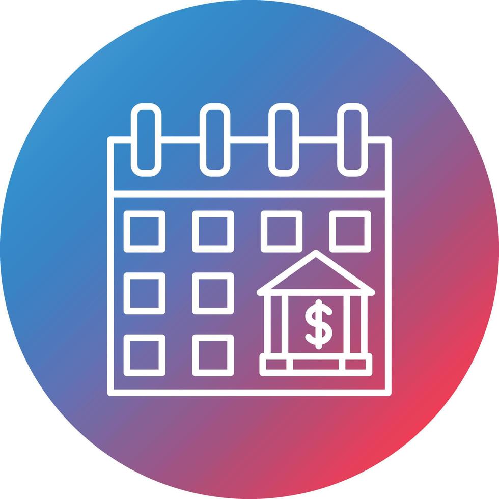 Calendar Line Gradient Circle Background Icon vector