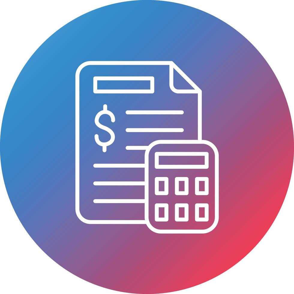 Financial Statements Line Gradient Circle Background Icon vector