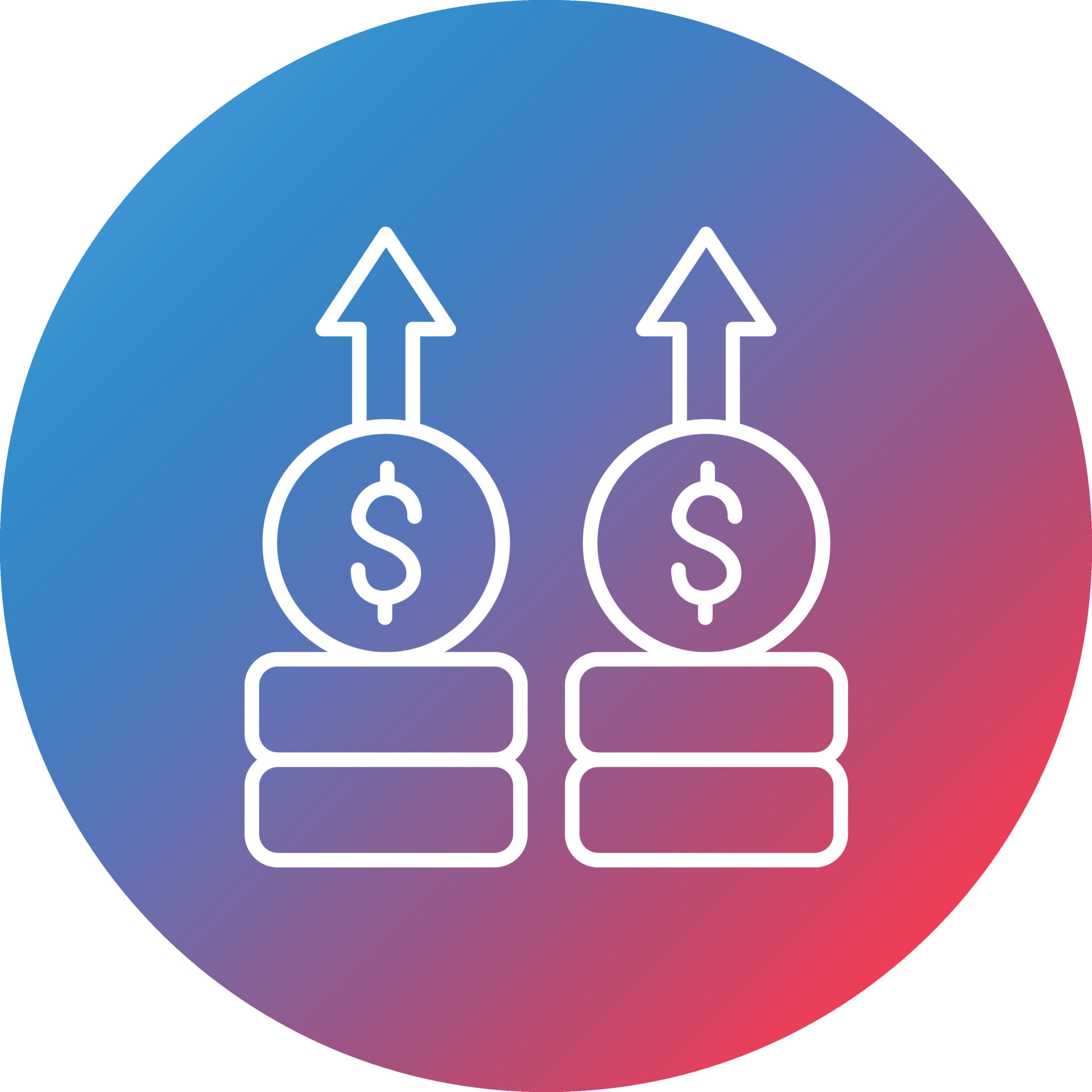 Revenue Increase Line Gradient Circle Background Icon 16858518 Vector