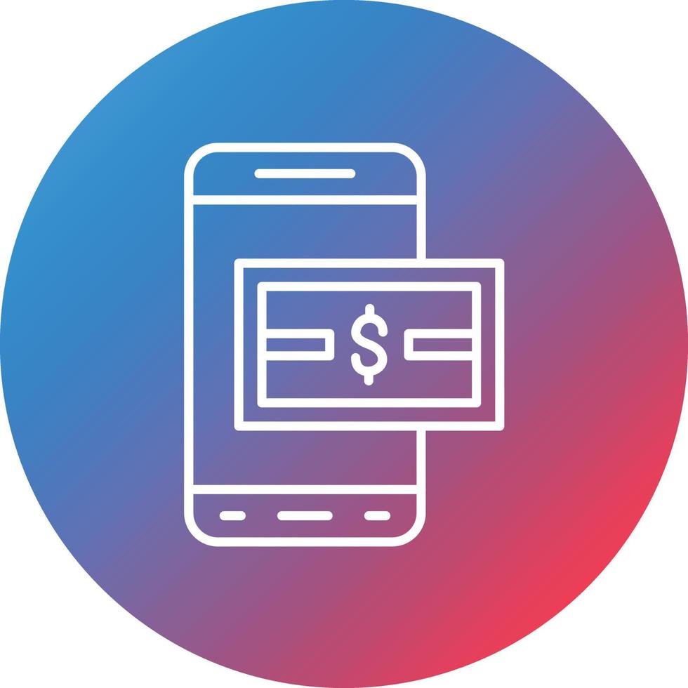 Payment Sent Line Gradient Circle Background Icon vector