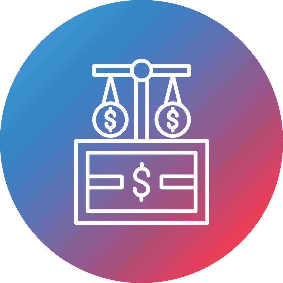 Money Principle Line Gradient Circle Background Icon vector