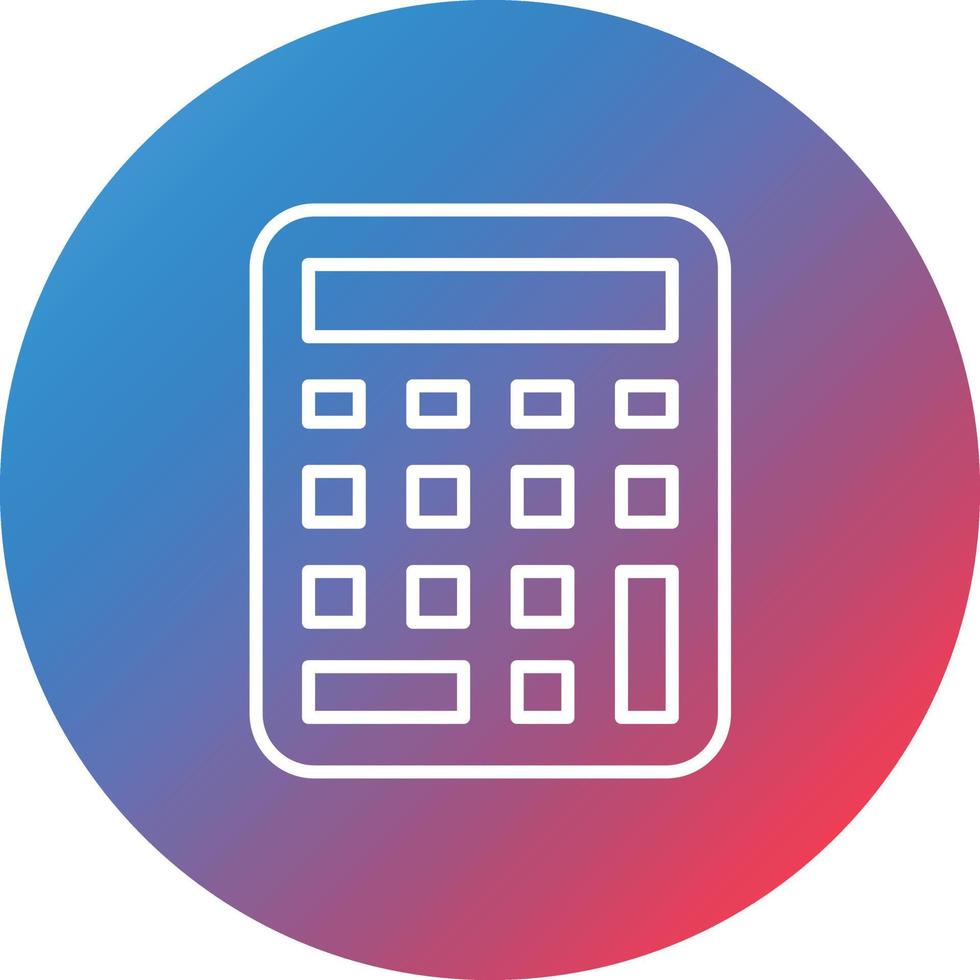 Calculator Line Gradient Circle Background Icon vector