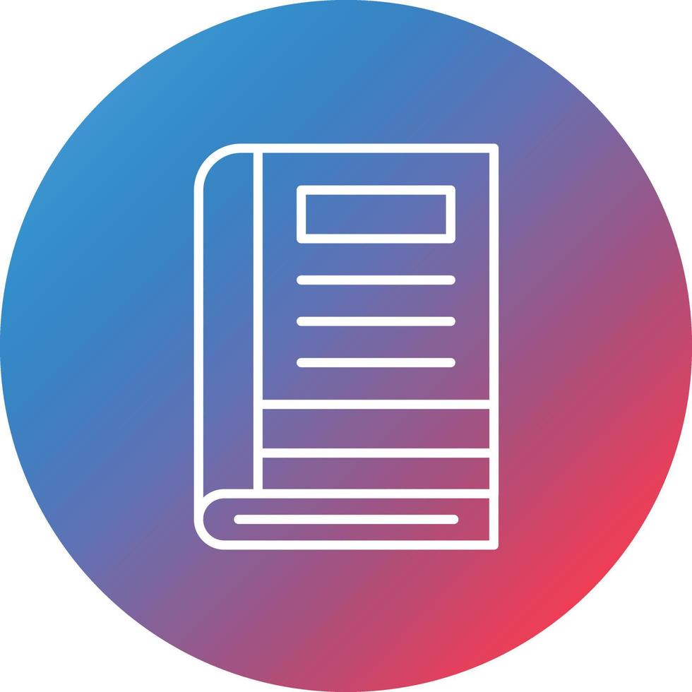 Journal Book Line Gradient Circle Background Icon vector