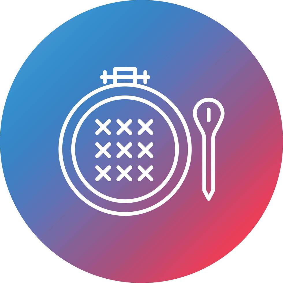 Cross Stitch Line Gradient Circle Background Icon vector