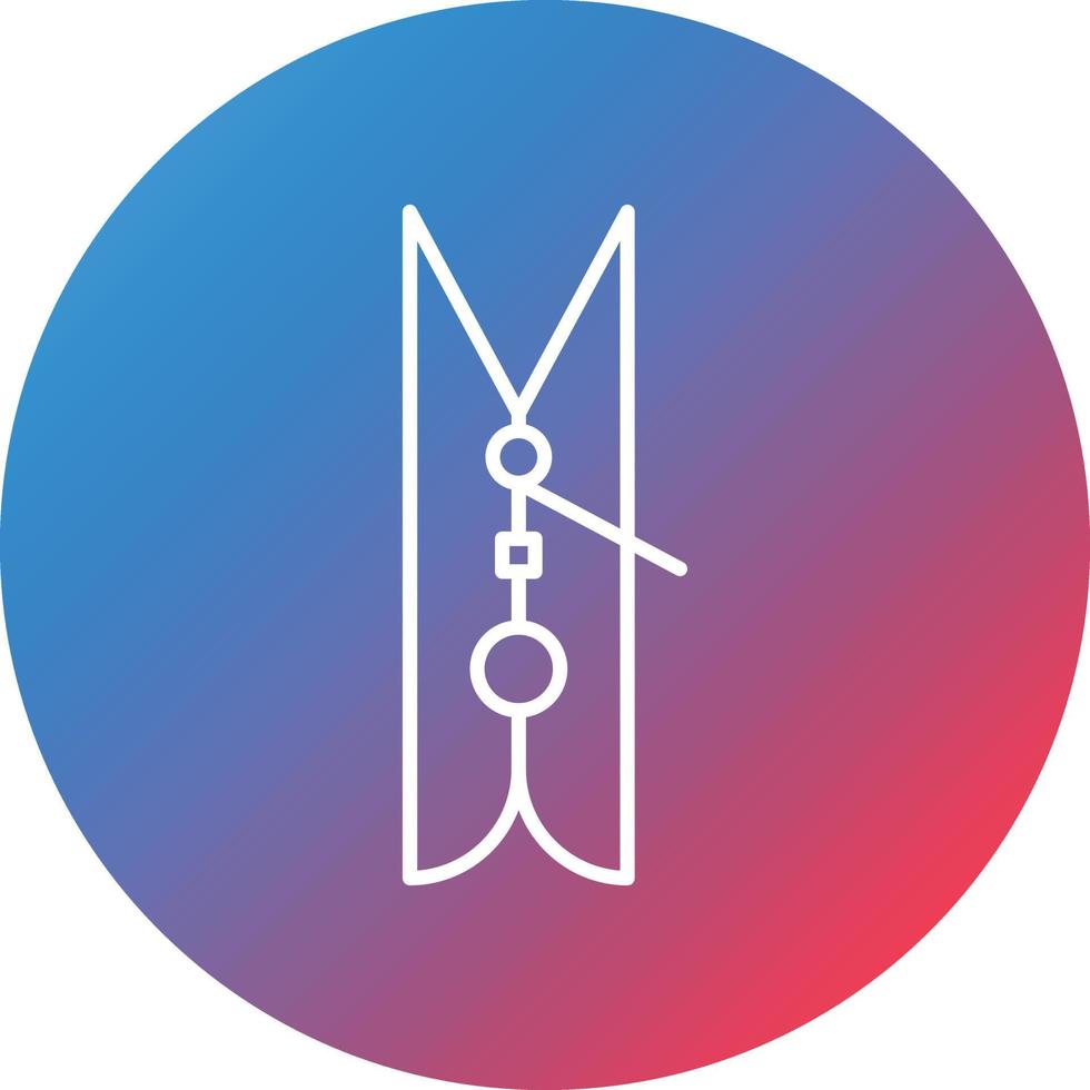 Clothes Pin Line Gradient Circle Background Icon vector