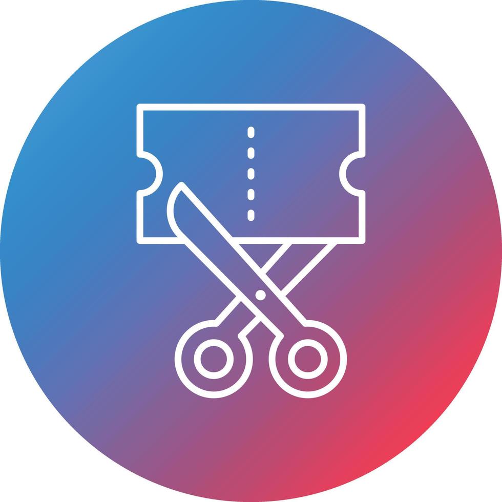 Cutting Clothes Line Gradient Circle Background Icon vector