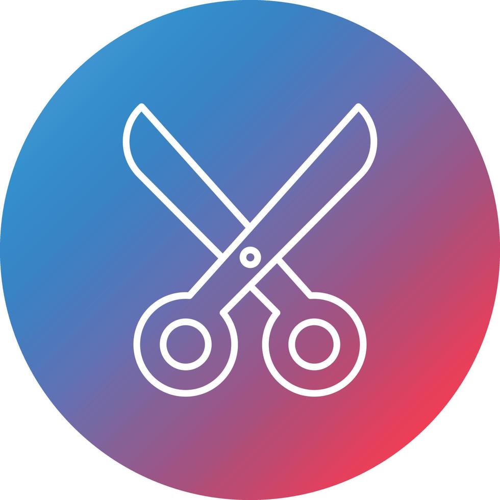 Scissor Line Gradient Circle Background Icon vector