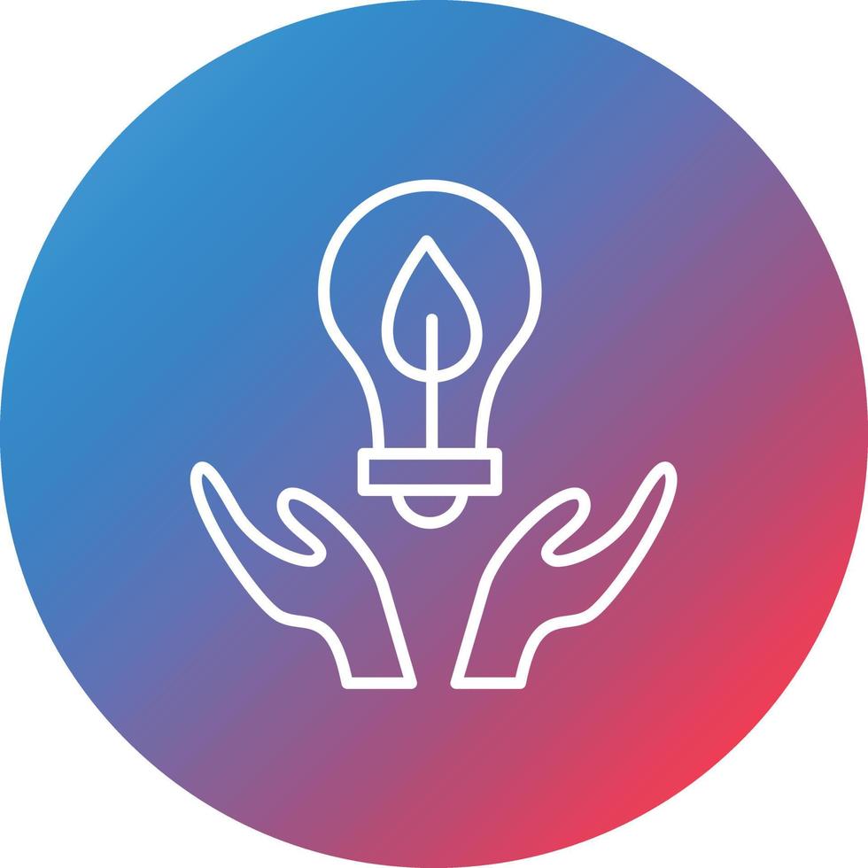 Energy Saving Line Gradient Circle Background Icon vector