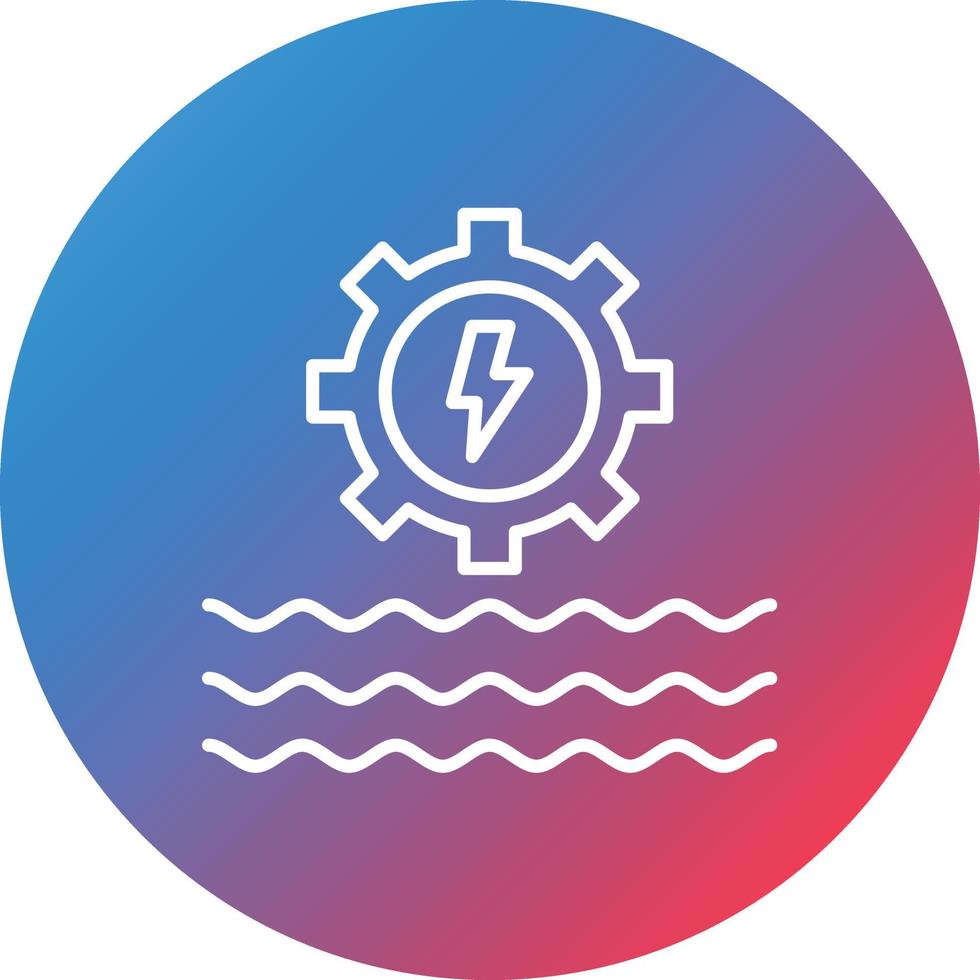 Hydro Power Line Gradient Circle Background Icon vector