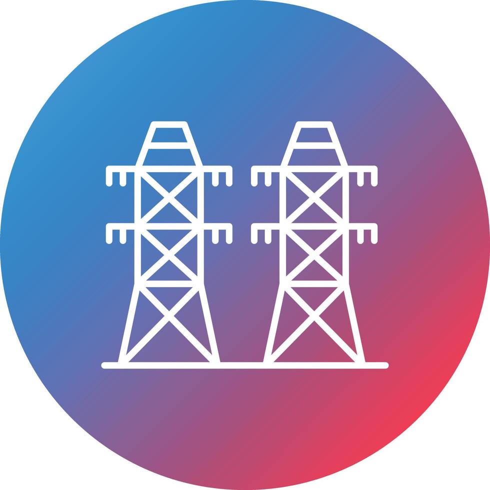 Electrical Energy Line Gradient Circle Background Icon vector