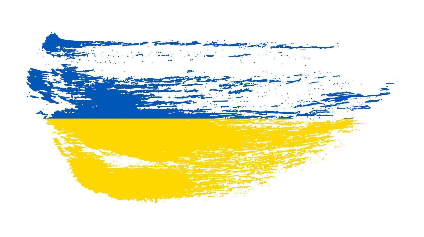 Ukrainian national flag in grunge style vector