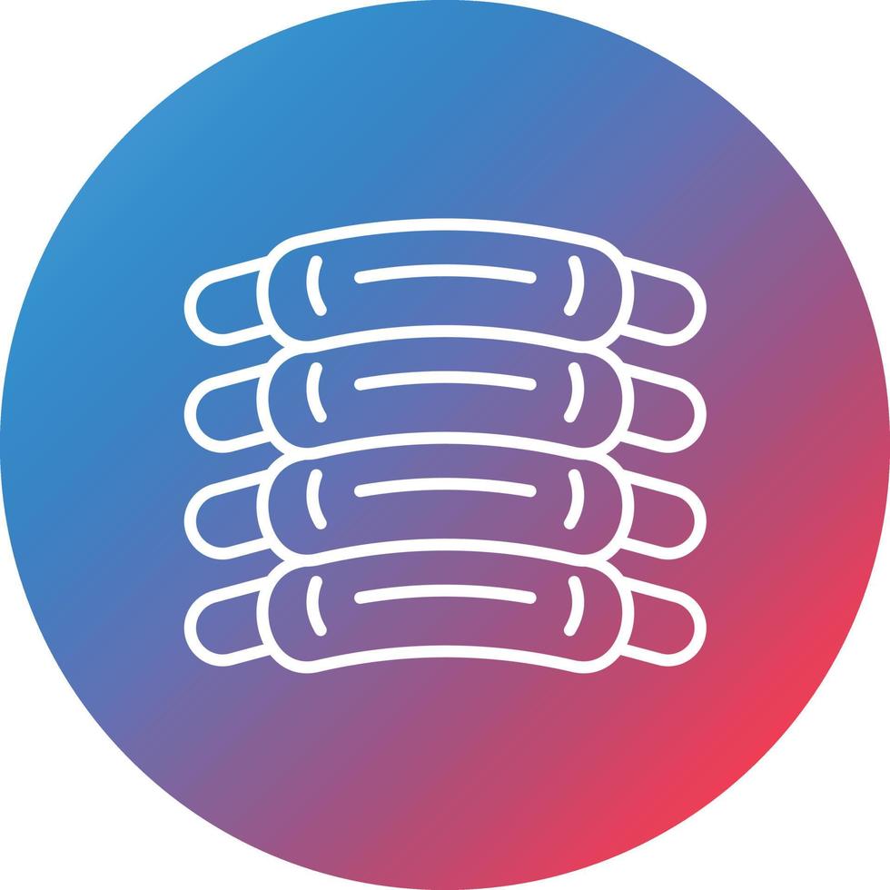 Ribs Line Gradient Circle Background Icon vector