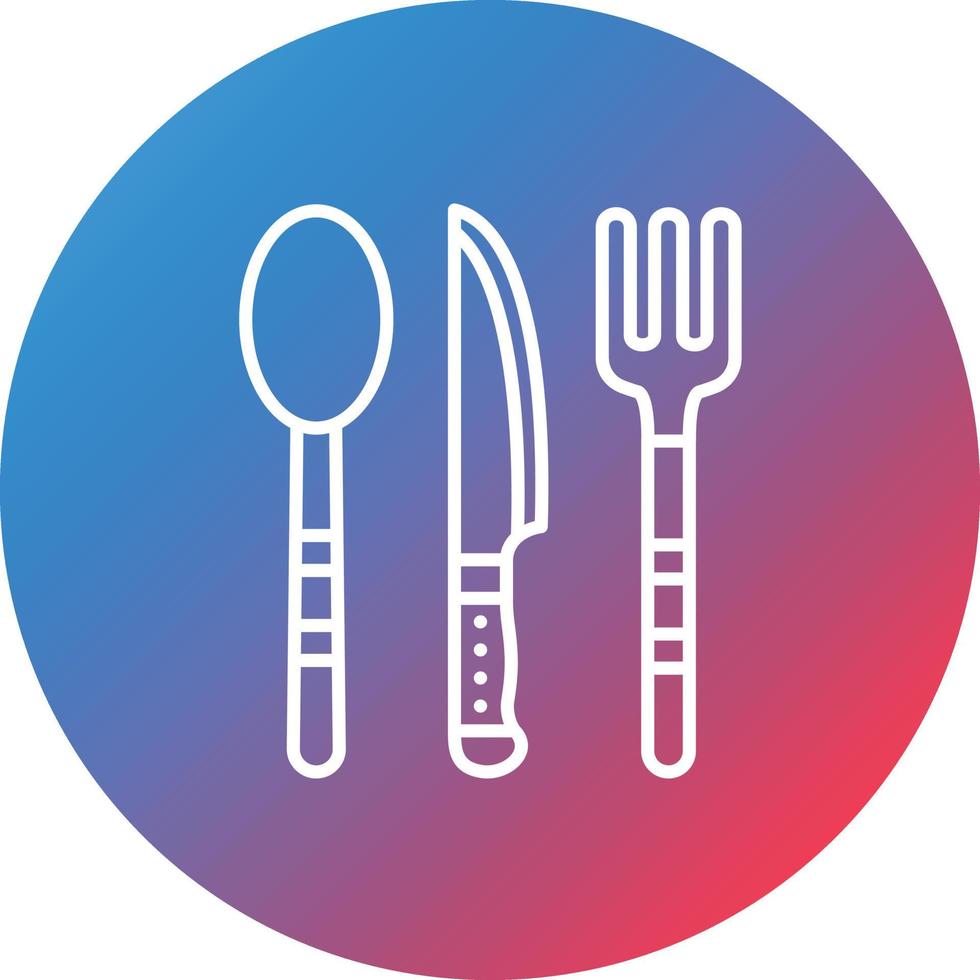 Cutlery Line Gradient Circle Background Icon vector