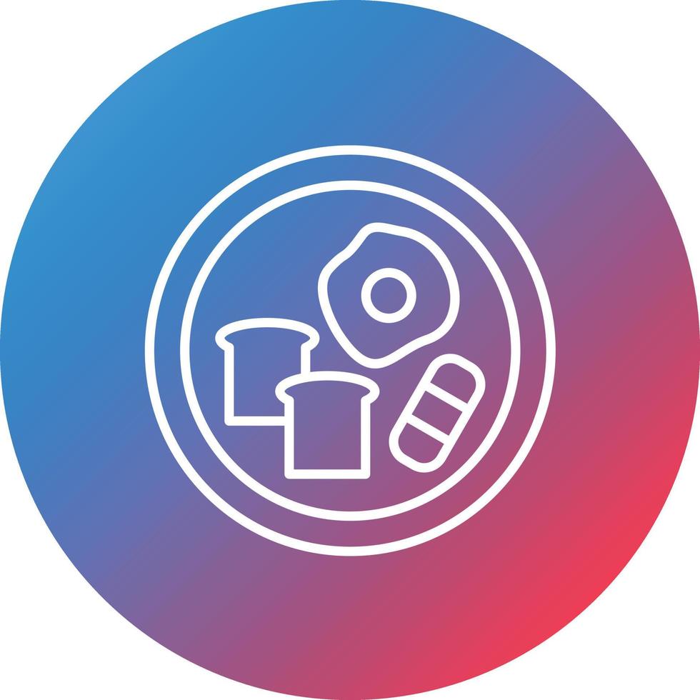 Breakfast Line Gradient Circle Background Icon vector