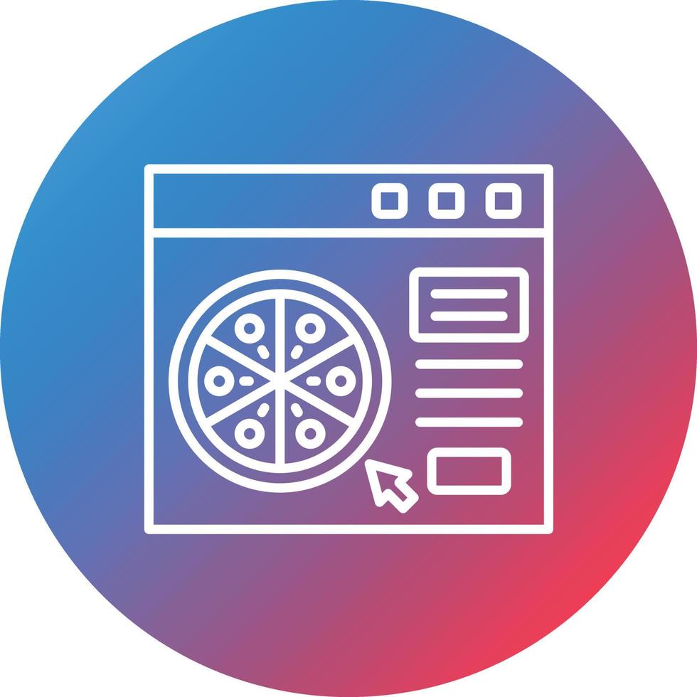 Online Order Line Gradient Circle Background Icon vector