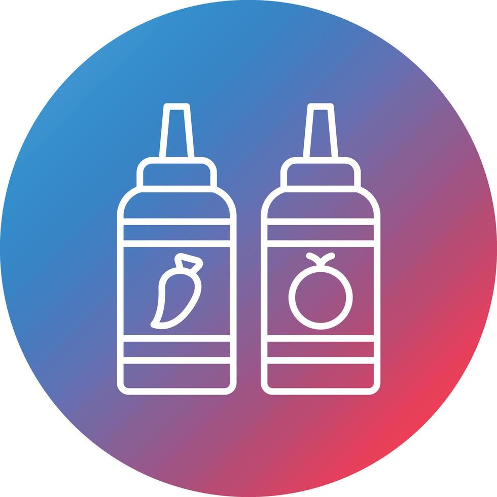 Sauce Line Gradient Circle Background Icon vector