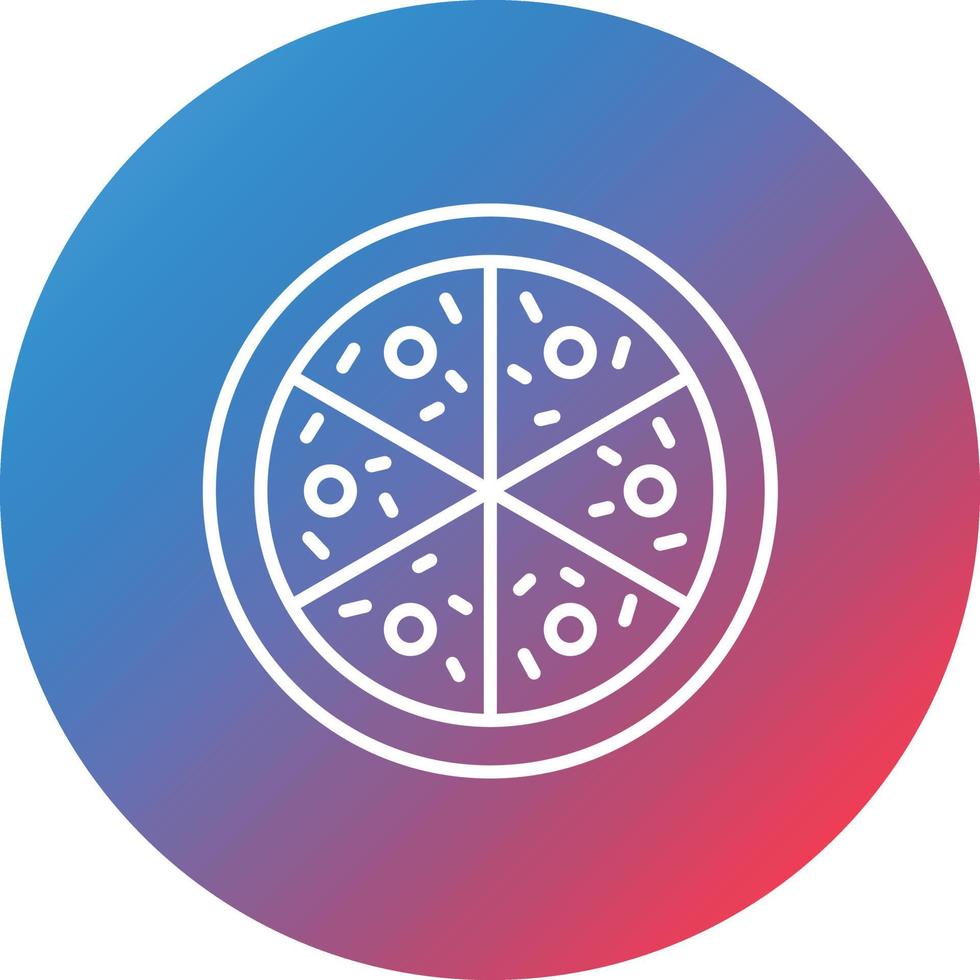 Pizza Line Gradient Circle Background Icon vector