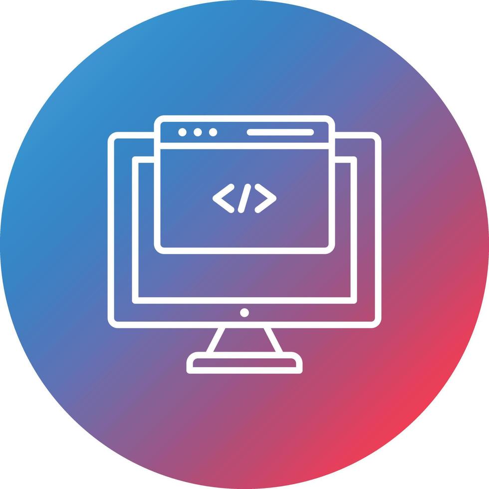 Website Code Line Gradient Circle Background Icon vector