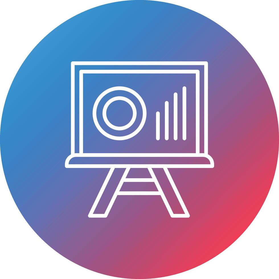 Chalkboard Line Gradient Circle Background Icon vector