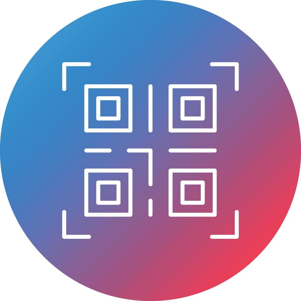 QR Code Line Gradient Circle Background Icon vector