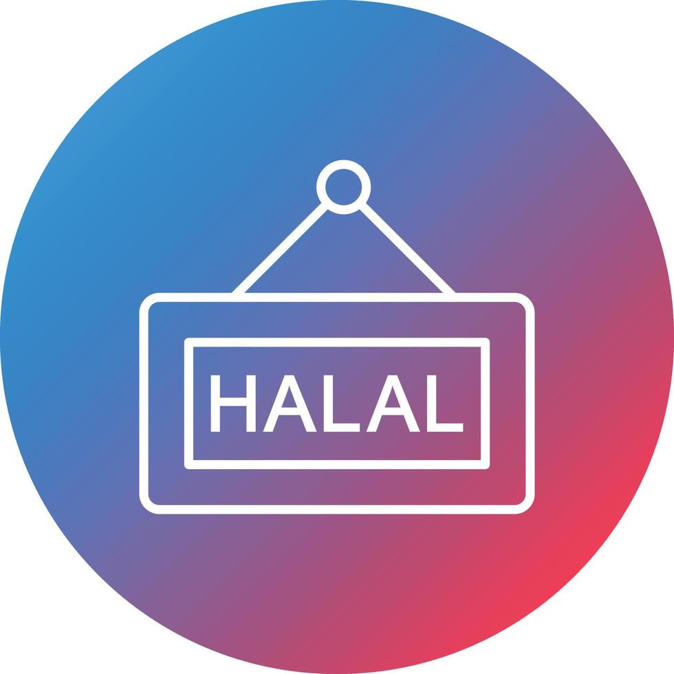 Halal Line Gradient Circle Background Icon vector