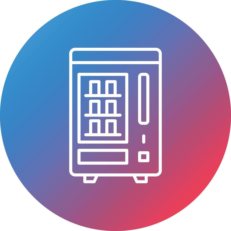 Vending Machine Line Gradient Circle Background Icon vector