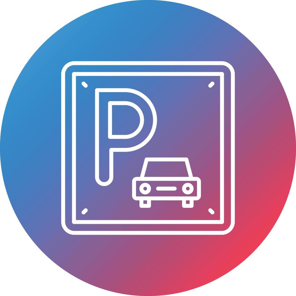 Parking Sign Line Gradient Circle Background Icon vector
