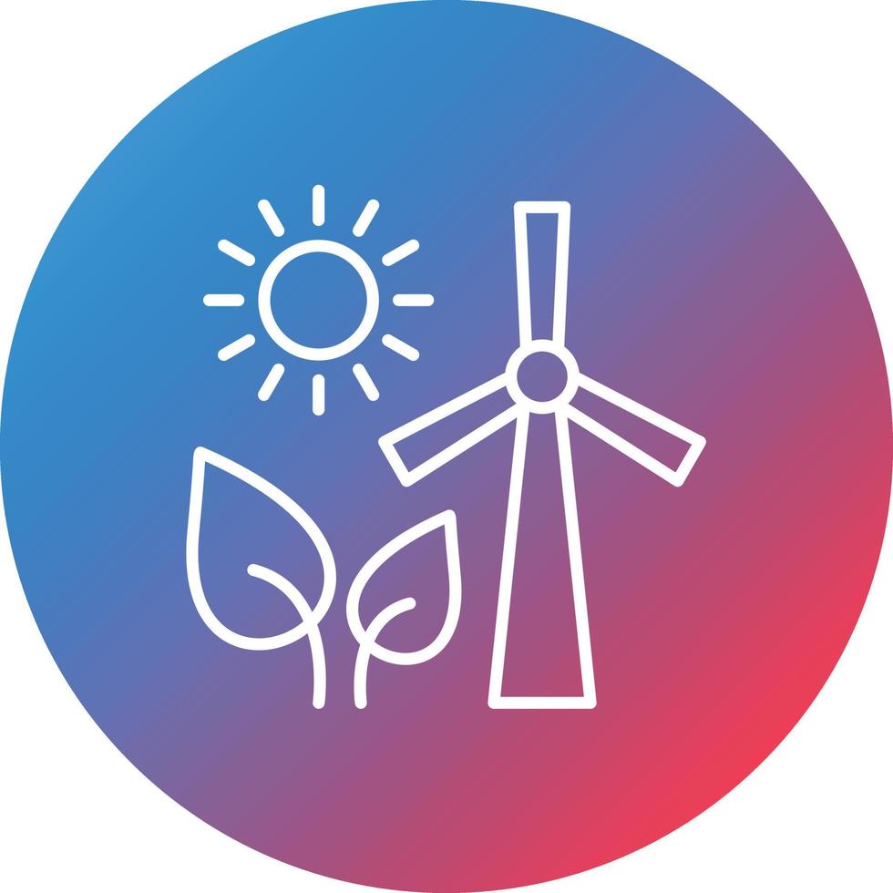 Energy Sources Line Gradient Circle Background Icon vector