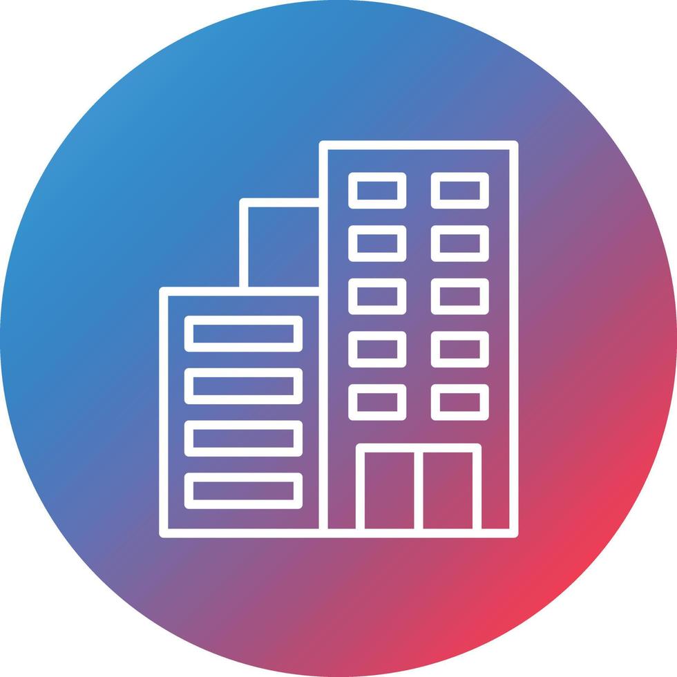 Hotel Line Gradient Circle Background Icon vector