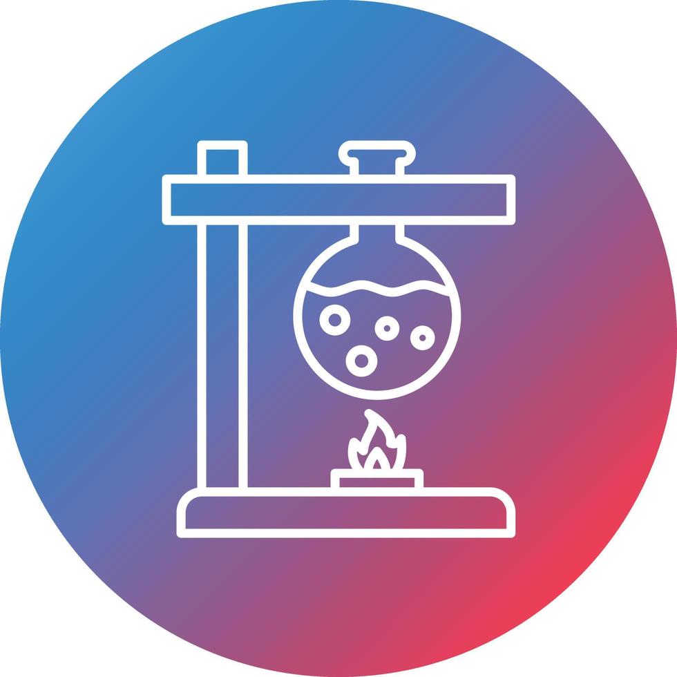 Bunsen Burner Line Gradient Circle Background Icon vector