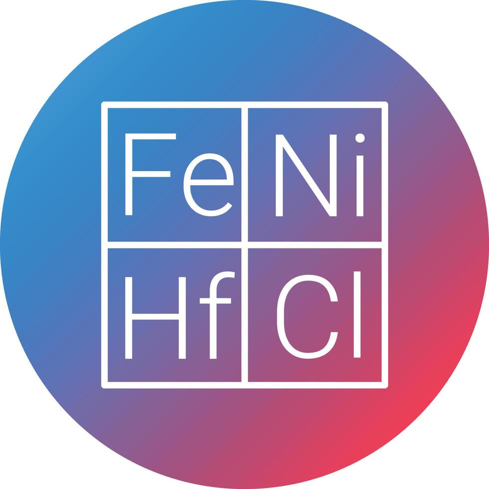 Periodic Table Line Gradient Circle Background Icon vector